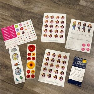 American Girl Sticker Set with Red and Yellow Accents